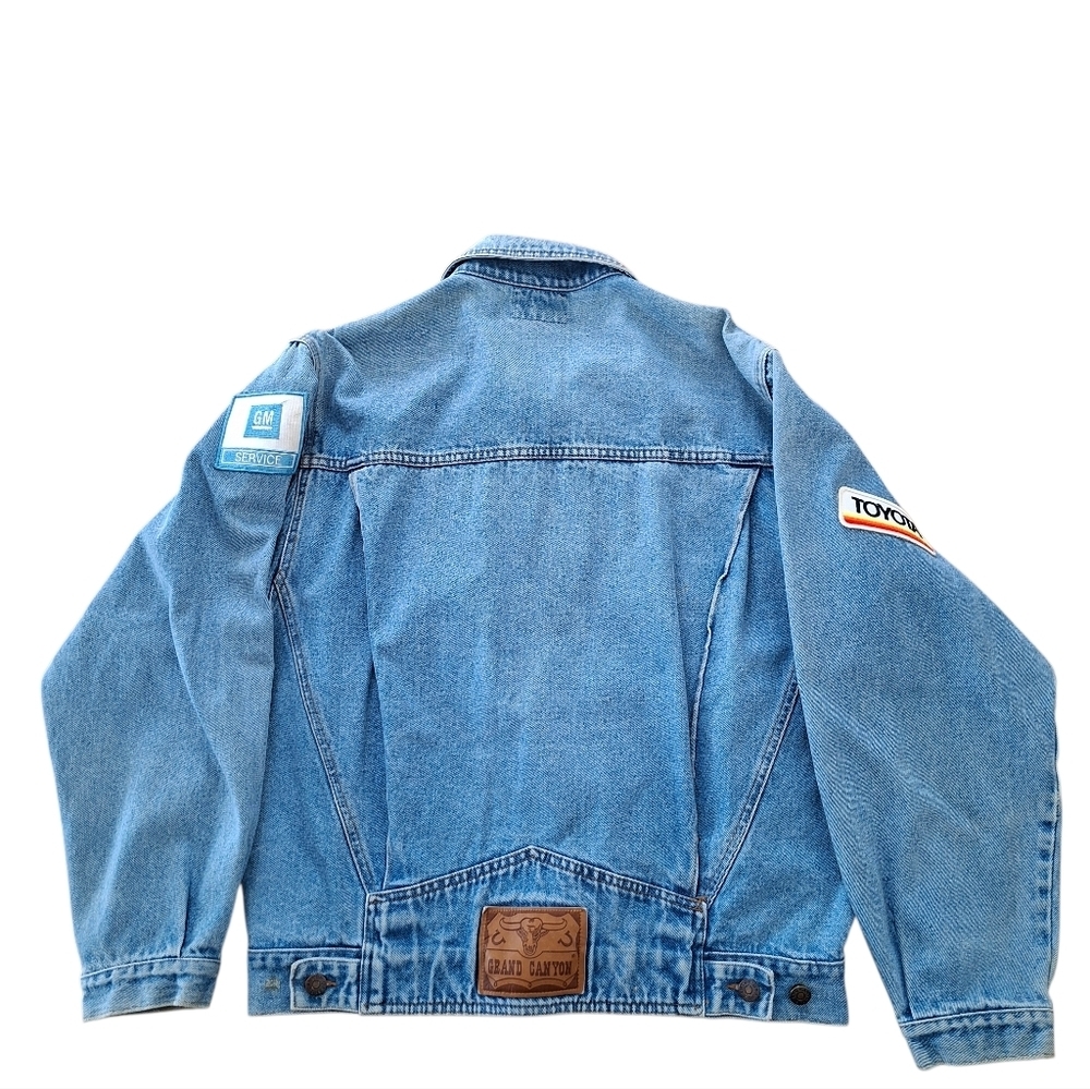 Vintage Grand Canyon Coat Embroidered patches car patterns jeans jacket - Picture 6 of 12